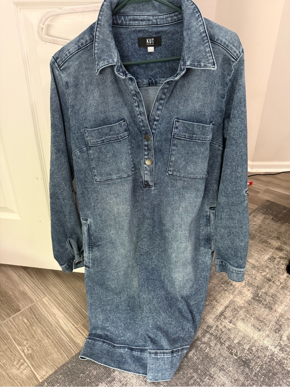Kut from the Kloth Blue Denim Shirt Dress